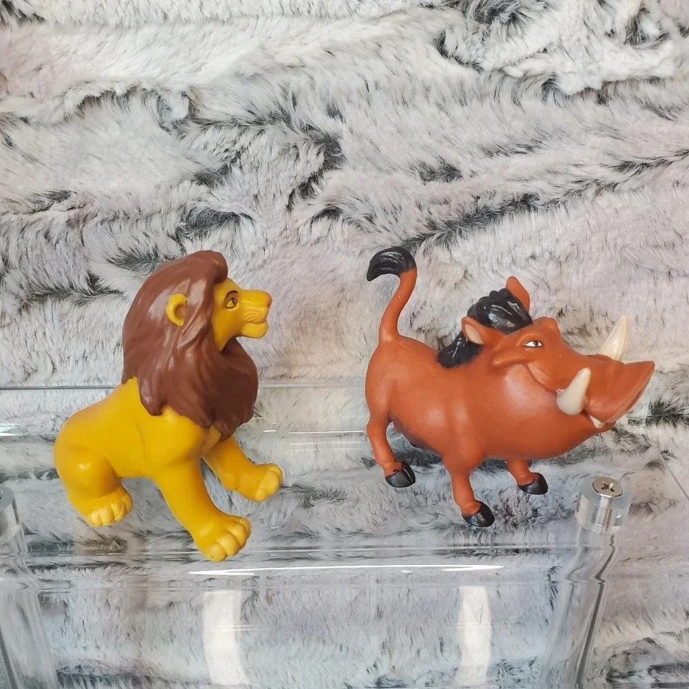 Vtg‎ Disney Lion King Mufasa Lion And Pumba Warthog PVC Toy Figures Cake Toppers